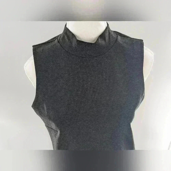 J Crew 365 Mock Neck Sleeveless Top Small Dark Charcoal Gray Business Casual - Picture 2 of 13